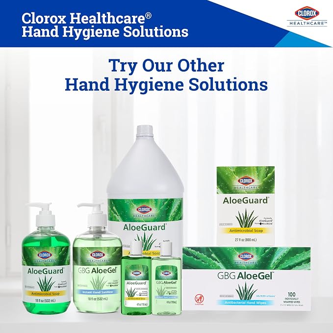 Clorox Healthcare GBG AloeGel Hand Sanitizer Wipes - Bleach-Free Hand Sanitizing Wipes for Hands in Bulk Canister - Disinfecting Sanitizer Solution for School Supplies & Office Use, 40 Count