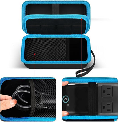 Comecase Travel Case for Anker 727/ Prime 6-in-1 USB C Charging Station | Hard Shell, Mesh Pocket and Elastic Cable Slots for Travelers, Business Trips, Camping and Remote Work, Box Only - Blue