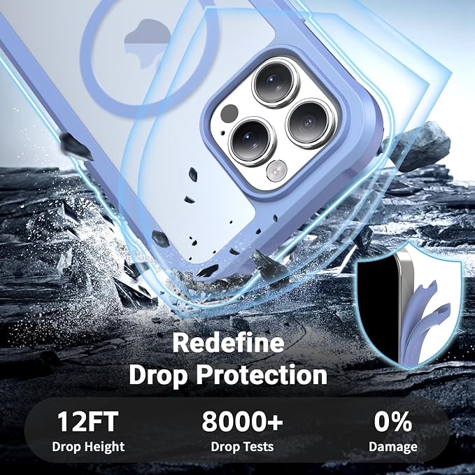 jaroco Magnetic for iPhone 16 Pro Max Case, [Compatible with MagSafe][Military Grade Drop Protection][Heavy Duty Protection][Non-Slip][Shockproof] 2-Layer Durable Bumper Phone Case 6.9''-Blue Purple
