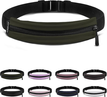 Fitgriff® Running Belt V2 for Men & Women - Slim Fanny Pack, Phone Holder for Jogging, (Fits All Cell Phones) - Money Belt, Runners Waist Pouch (Army Green, One Size (Waist 24.4 – 43.3 inches))