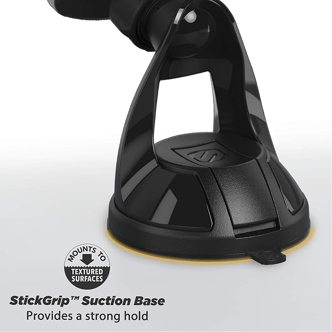 Scosche MPWD2-2PK MagicMount Pro Suction Cup Phone Holder, Magnetic Car Dashboard/Windshield Phone Mount or Desk Mount Compatible with iPhone, Galaxy, and All Android Smartphones, Black/Silver, 2 Pack