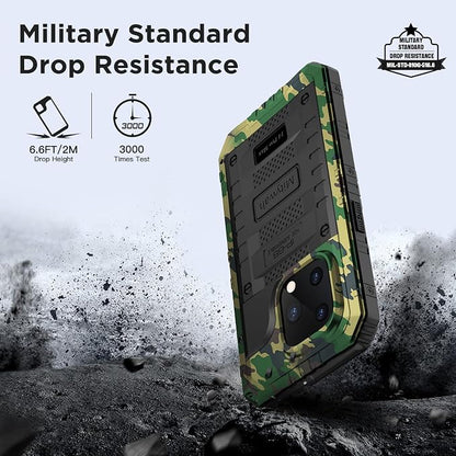 Mitywah Waterproof Case for iPhone 14 Pro Max, Heavy Duty Shockproof Case with Built-in Screen Protector, Full Body Underwater Protective Metal Case 6.7 inch, Camouflage