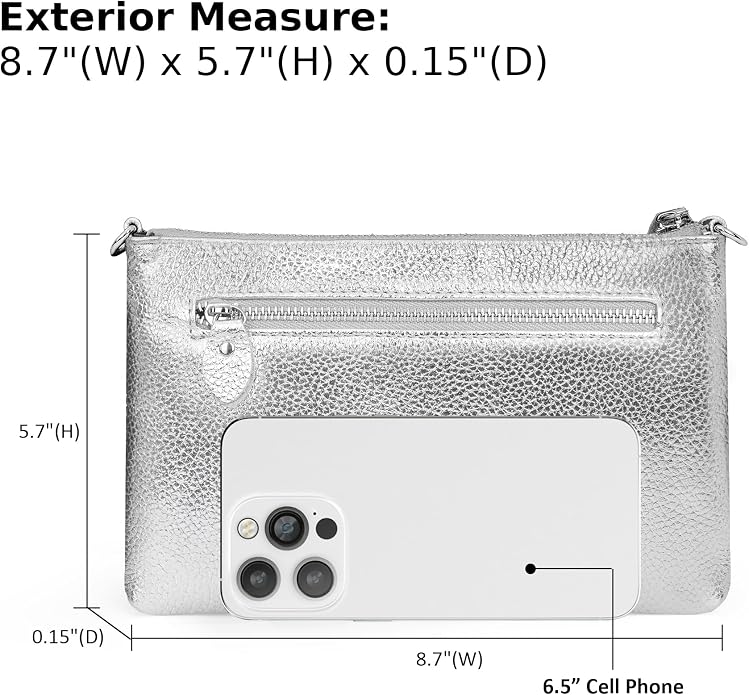 befen Genuine Leather Wristlet Clutch Wallet Purses Small Crossbody Bags for Women with RFID Blocking Card Slots