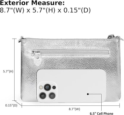 befen Genuine Leather Wristlet Clutch Wallet Purses Small Crossbody Bags for Women with RFID Blocking Card Slots