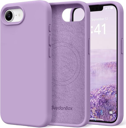Magnetic for iPhone 17e/iPhone 16e Case, Compatible with MagSafe, [Soft Anti-Scratch Microfiber Lining] Slim Silicone Shockproof Protective Phone Case for iPhone 17e/16e 6.1", Light Purple