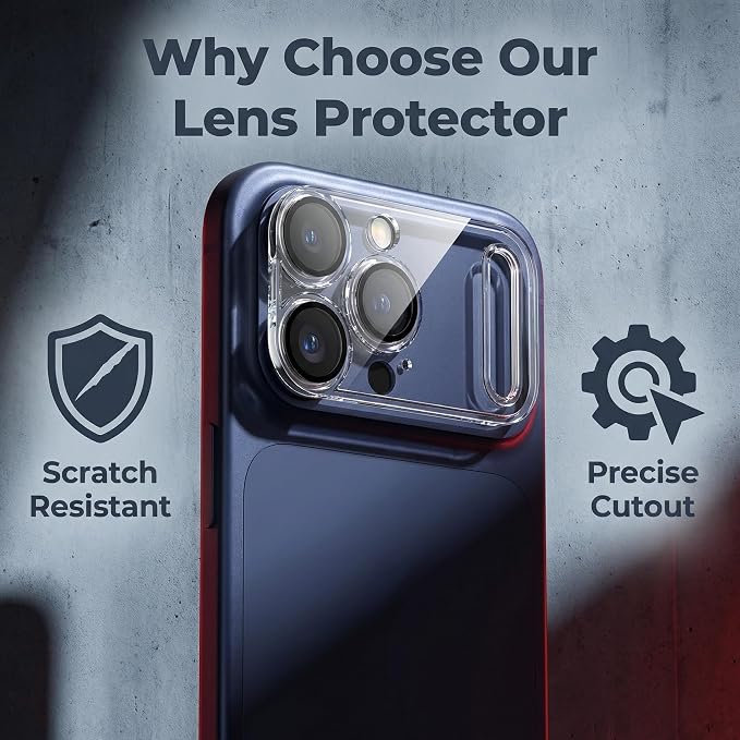 HANKN Quicksand Lens for iPhone 17 Pro Camera Lens Tempered Glass Protector, Ultra HD Clear 9H Hardness Anti-Scrach Dynamic Liquid Glitter Sand Cute Cover Strong Adsorption Case Friendly (Dark Purple, iPhone 17 Pro)