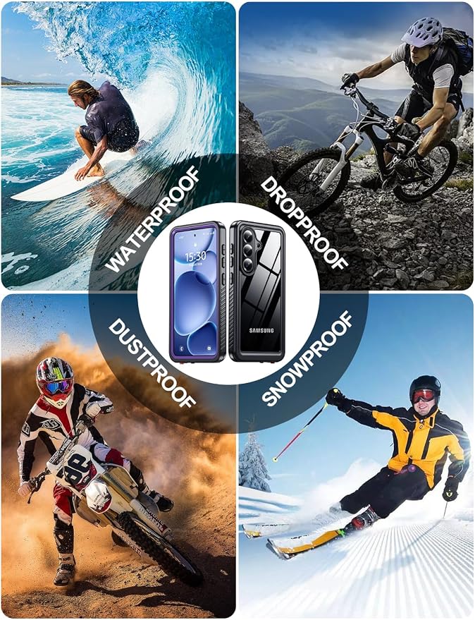 MOZOTER Designed for Samsung Galaxy S26 Plus Case Waterproof, Military Shockproof Full Body Cover with Built-in Screen & Lens Protector, IP68 Underwater Protection for S26 Plus 6.7" Purple