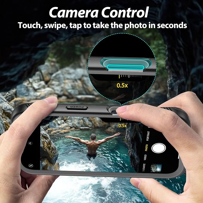 SPORTLINK for iPhone 16 Plus Case - IP68 Waterproof Military Protective Full Body Heavy Duty Shockproof 360 Sealed Dustproof with Camera Screen Protector Cover for i Phone 16 Plus 6.7" Black