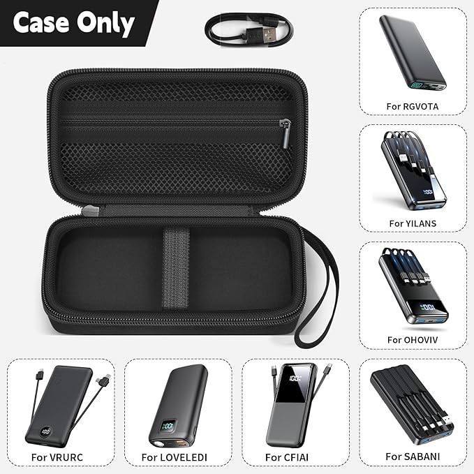 Portable Bank Charger Case for OHOVIV for SABANI for Charmast for VRURC for YILANS for CFIAI for LOVELEDI for RGVOTA for Miday for RONEGN for POIYTL for IAPOS Fast Charging Battery(Black)(2Packs)