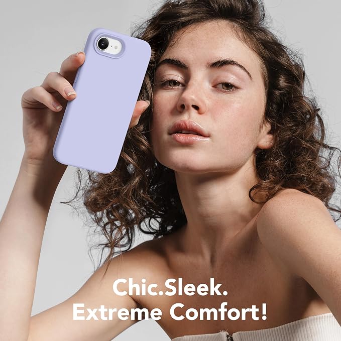 Magnetic for iPhone 17e/iPhone 16e Case, Compatible with MagSafe, [Soft Anti-Scratch Microfiber Lining] Slim Silicone Shockproof Protective Phone Case for iPhone 17e/16e 6.1", Lilac