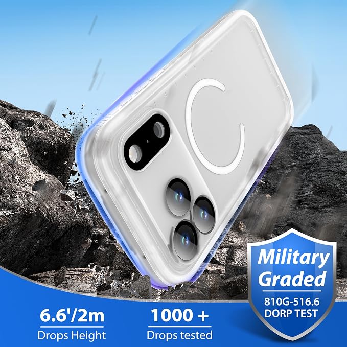 SPORTLINK for iPhone 17 Pro Case - IP68 Waterproof Military Protective Full Body Heavy Duty Shockproof 360 Sealed Dustproof with Camera Screen Protector Cover for i Phone 17 Pro 6.3" Mag/Frosted Clear
