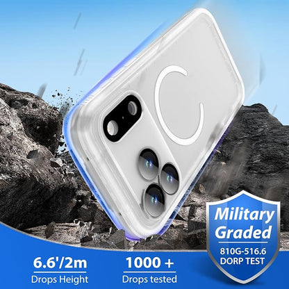SPORTLINK for iPhone 17 Pro Case - IP68 Waterproof Military Protective Full Body Heavy Duty Shockproof 360 Sealed Dustproof with Camera Screen Protector Cover for i Phone 17 Pro 6.3" Mag/Frosted Clear