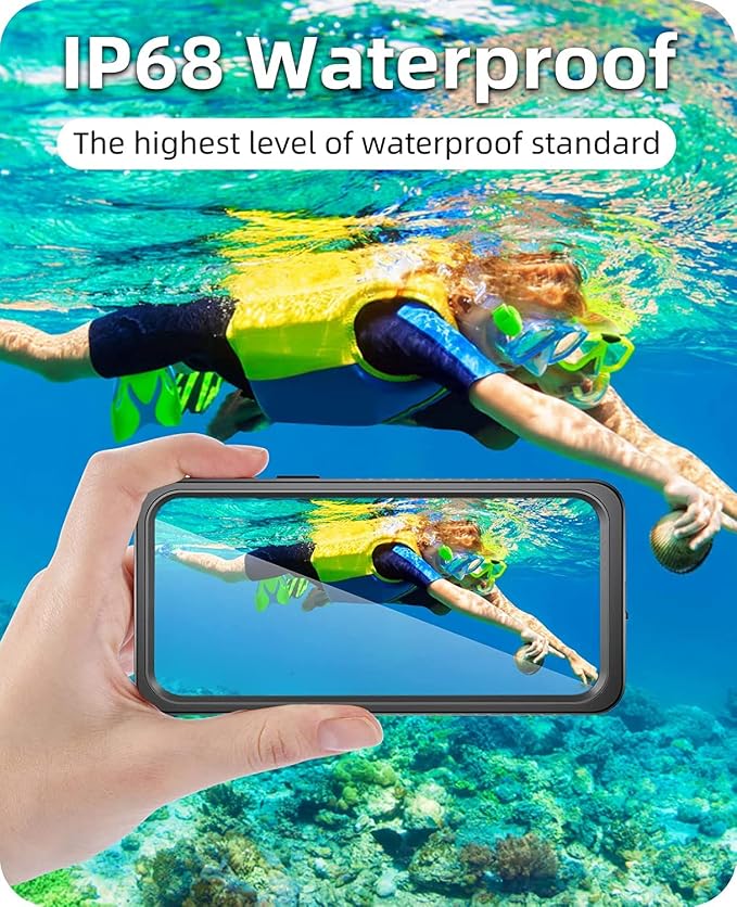 WIFORT for iPhone 12 Waterproof Case - [Certified Water Proof & Military Protection] with [Built-in Screen Protector], Full Body Shockproof Phone Case Cover for iPhone 12 6.1" - Black