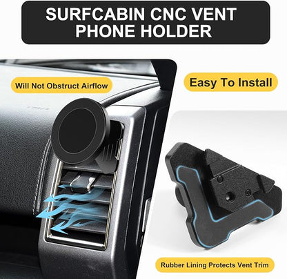 CNC Vent Phone Holder, Magnetic Car Air Vent Phone Holder Cradles Mount Compatible with F150 2015-2020 & Super Duty F250 F350 F450 2017-2021 Universal Bracket Stand for iPhone & Android