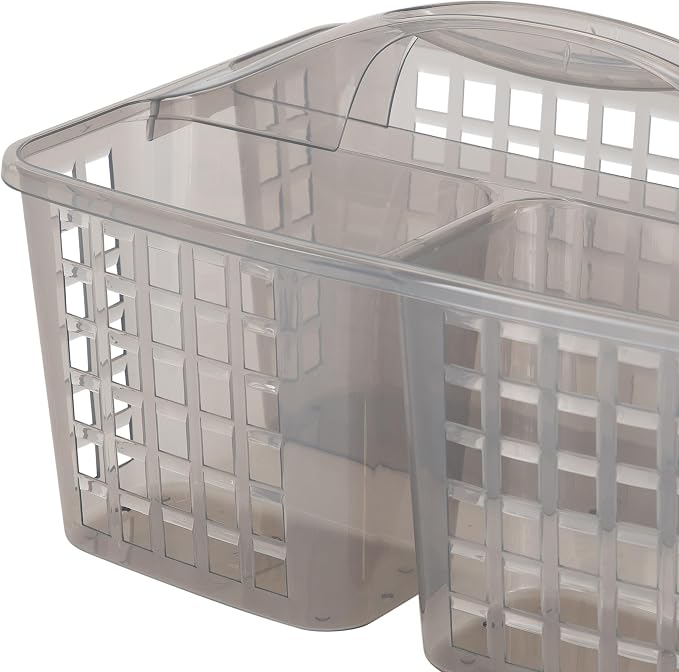 Bath Bliss 2 in 1 Portable, Bathroom Shower Caddy for Shampoo, Conditioner, Soap, and Cosmetics, in Grey Bath Tote (26118-GREY)
