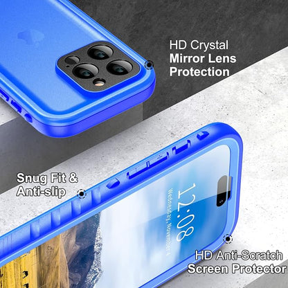 SPORTLINK Design for iPhone 14 Pro Waterproof Case - Shockproof Dustproof Phone Case with Screen Protector, Full Body Protective Case for iPhone 14 Pro Cover 6.1'' Blue