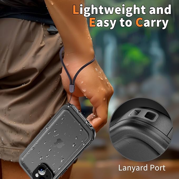 Cozycase Compatible with iPhone 14 Plus Waterproof Case - Full Body Shockproof Dustproof Dropproof Built in Screen Protector Rugged Waterproof Case for iPhone 14 Plus 6.7 Inche Black