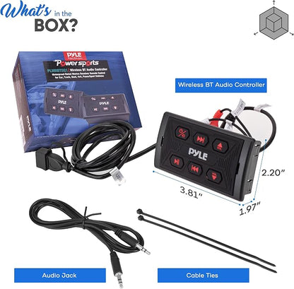 Pyle PLMRBTSQ1 Bluetooth Car Radio, Waterproof Marine Receiver, USB & AUX Inputs, IPX6 Rated, Universal Mounting, Includes 3.5mm Cable, Wireless Range 30ft