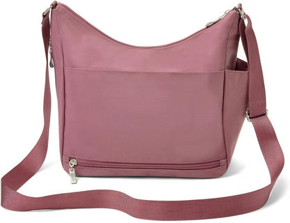Baggallini womens Everywhere Bagg Crossbody Women 11x9 Lightweight Nylon Hobo Water-resistant Travel Bag W/Rfid