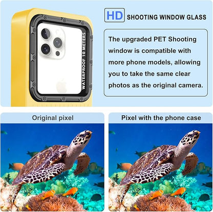 2026 Diving Snorkeling Phone Case for iPhone 17/16/15/14/13/12/11 Pro Max/XS/X Samsung Galaxy S26/S25/S24 Professional Scuba Dive Waterproof Underwater Photo Video Cover (4TH Gen, Yellow)