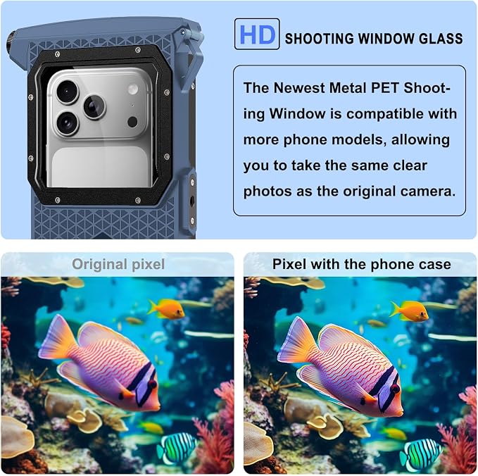 2026 Diving Snorkeling Phone Case for iPhone 17/16/15/14/13/12/11 Pro Max/XS/X Samsung Galaxy S26/S25/S24 Professional Scuba Dive Waterproof Underwater Photo Video Cover (5TH Gen, Blue-)