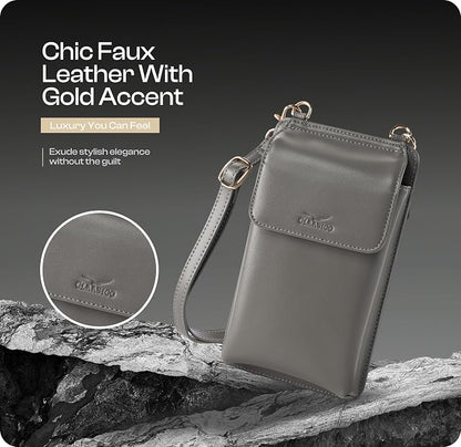 Claasico Crossbody Phone Purse for Women – RFID Phone Case Wallet w/Magnetic Closure & Separate Zipper Pocket Crossbody Bag