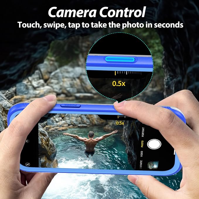 SPORTLINK for iPhone Air Case, IP68 Waterproof Military Protective Full Body Heavy Duty Shockproof 360 Sealed Dustproof with Camera Screen Protector Phone Cover for iPhone Air 6.5" Blue