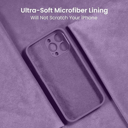FireNova Designed for iPhone 16 Pro Case, Silicone Upgraded [Camera Protection] Phone Case, Soft Anti-Scratch Microfiber Lining Inside, 2024, Light Purple