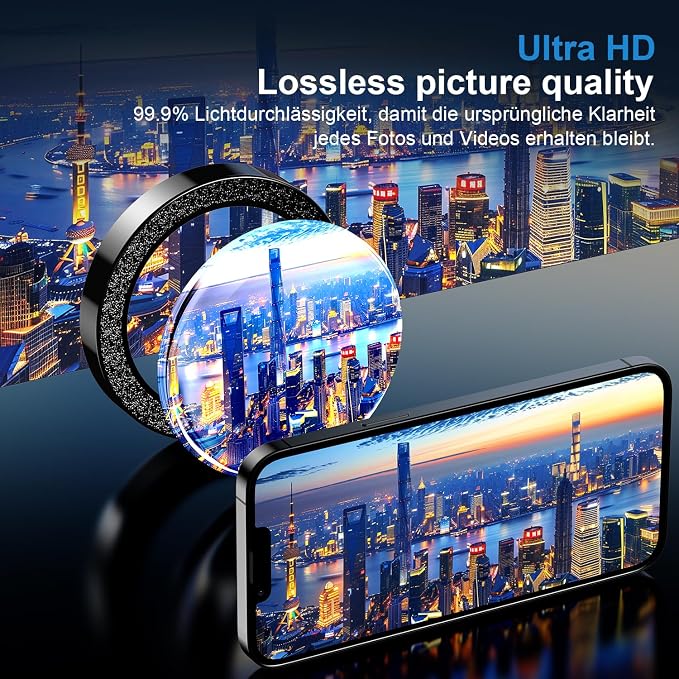 AFARER Lens Protector for iPhone 13Pro/13 Pro Max, [Alignment Kit&1:1 Invisible Perfect Fit] [Individual Bling] [Not Easy to Break][Strong Adsorption][Case-Friendly] Metal Tempered Glass Rear Camera Screen Cover