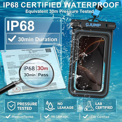 Waterproof Phone Pouch Floating 2 Pack, IP68 Dry Bag Compatible with iPhone 17 16 15 14 Pro Max, Underwater Phone Case for Snorkeling Beach Swimming Cruise Travel Essentials