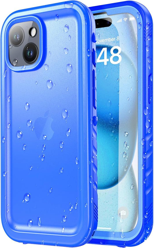 SPORTLINK for iPhone 15 Case - IP68 Waterproof Military Protective Full Body Heavy Duty Shockproof 360 Sealed Dustproof with Camera Screen Protector Phone Cover for i Phone 15 6.1" Blue