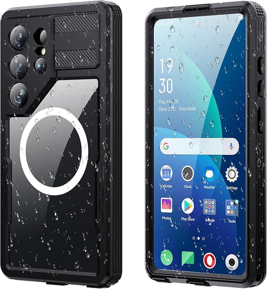 Losin Compatible with Galaxy S26 Ultra Case Waterproof Magnetic [Compatible with MagSafe] [Drop Protection] [IP68 Underwater] Full Body Shockproof Protective Phone Case, Black