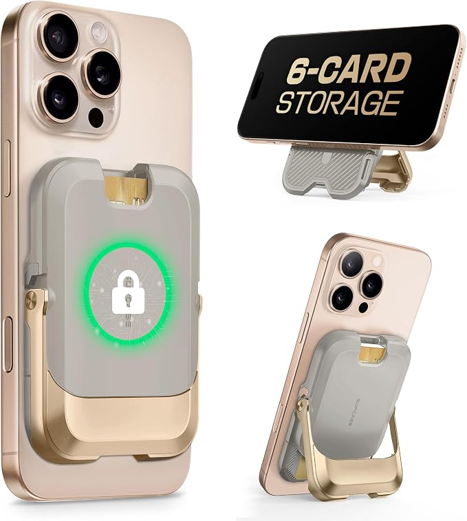 SUPCASE for MagSafe Wallet with Stand, Magnetic Wallet for Men Women, [Hold 6 Cards] [RFID Blocking] [Strong Magnetic Lock] Phone Stand Card Holder for iPhone 17/16/15/14/13/12 Series, Desert Storm