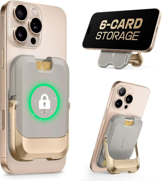 SUPCASE for MagSafe Wallet with Stand, Magnetic Wallet for Men Women, [Hold 6 Cards] [RFID Blocking] [Strong Magnetic Lock] Phone Stand Card Holder for iPhone 17/16/15/14/13/12 Series, Desert Storm