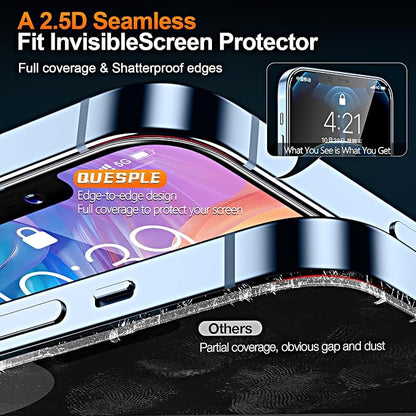 3 Pack for iPhone 12 Pro Max Screen Protector 6.7 Inch, Auto Dust Removal, 9H Hardness, Anti-Fingerprint, HD Clear Tempered Glas with Auto Alignment Kit