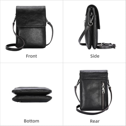Iswee Leather Crossbody Bags for Women RFID Blocking Cell Phone Purse Small Anti-Theft Zippered with Card slots