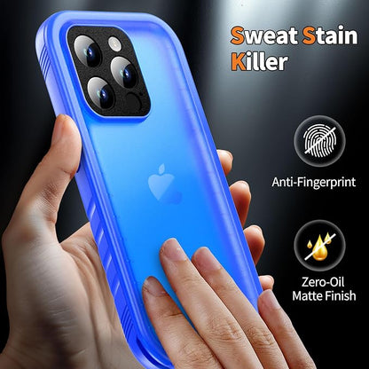 Cozycase for iPhone 15 Pro Waterproof Shockproof Dustproof Case - Heavy Duty/360 Full Body/Military Grade/Protective/Rugged 【8FT Drop Proof】 Built in Screen/Camera Protector with Lanyard Blue
