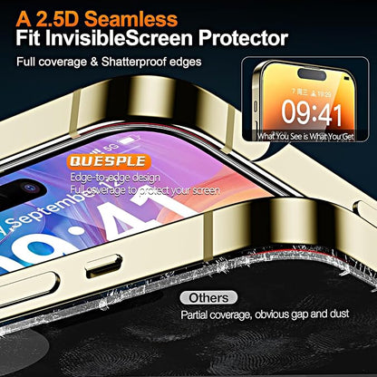 3 Pack Screen Protector for iPhone 14 Pro Max 6.7 Inch, Auto Dust Removal, 9H Hardness, Anti-Fingerprint, HD Clear Tempered Glas with Auto Alignment Kit
