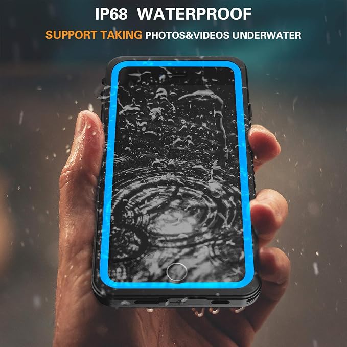 for iPhone SE 2022/SE 2020/7/8 Case Waterproof Shockproof,Full Body Protective Case with Screen Protector Heavy Duty Cover Phone Case for iPhone SE3 2022/SE 2020/7/8(Blue/Clear)