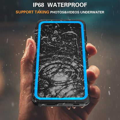 for iPhone SE 2022/SE 2020/7/8 Case Waterproof Shockproof,Full Body Protective Case with Screen Protector Heavy Duty Cover Phone Case for iPhone SE3 2022/SE 2020/7/8(Blue/Clear)