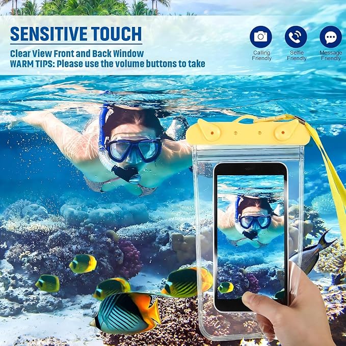 Frienda 12 Pieces Universal Waterproof Phone Pouch Underwater Case Clear Cellphone Dry Bag with Lanyard Outdoor Beach Swimming Snorkeling Bag for Smartphone up to 6.9 Inch (Multi-Color)