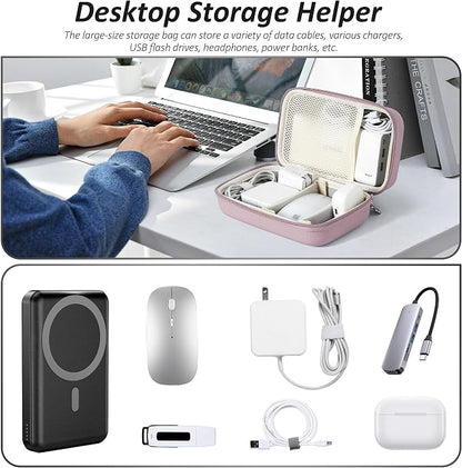 Charger Case for Macbook, Portable Tech Electronic Organizer Bag, Small Travel Storage Pouch for Laptop Accessories, MacBook Power Adapter, Charging Cords, USB Drives, Power Bank (Purple, XL)