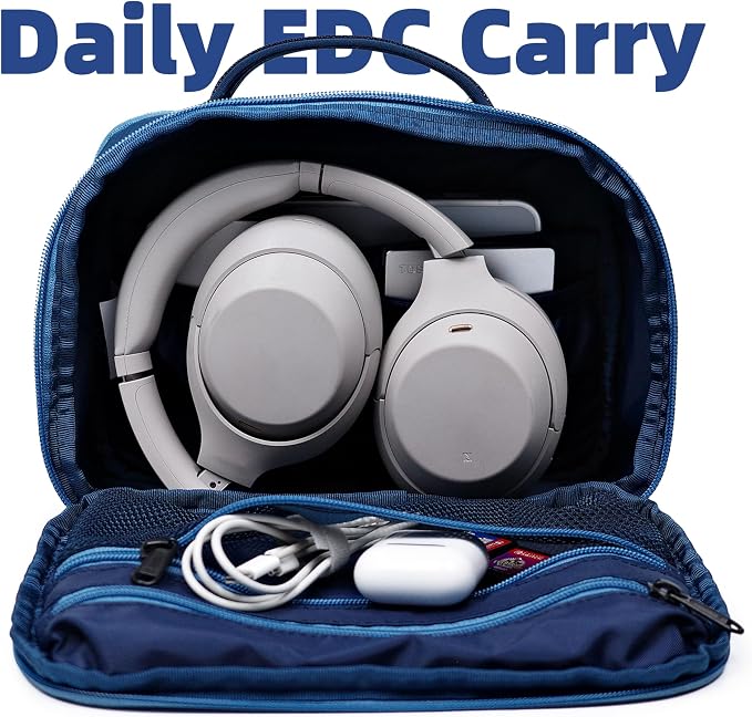 Accessories Bag & Tech Pouch | Organizer for Cables, Electronics & Everyday Essentials, Water-Repellent, Dual-Sided Padded