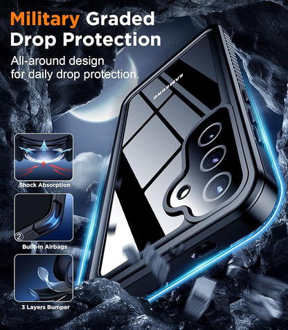 Temdan Designed for Samsung Galaxy S25 Case Waterproof, Built-in Lens & Screen Protector Military Shockproof Dropproof IP68 Underwater Full Body Phone Case for Galaxy S25 5G 6.2"-LightBlue (2025)