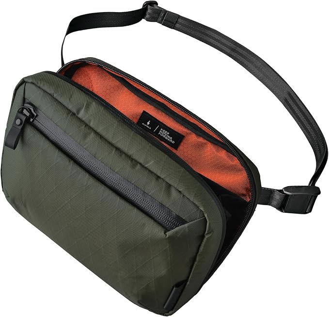 ALPAKA Elements Tech Case Tech Pouch 2.1L Cable Bag Green X-Pac VX21 | Weatherproof Fabric, YKK Aquaguard Zipper, Detachable Shoulder Strap, Ideal for Electronics & Accessories, Daily Work Travel