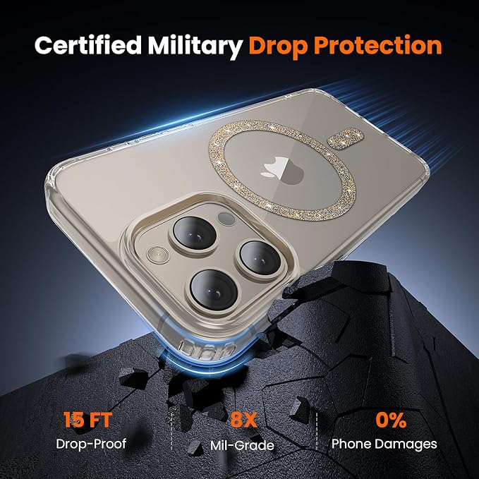 3 in 1 for iPhone 15 Pro Case Clear, Not Yellowing, Screen Protector*1 Camera Lens Protector*1, Military-Grade Protection for iPhone 15 Pro Phone Case 6.1 inch Clear Colored mag-Ring