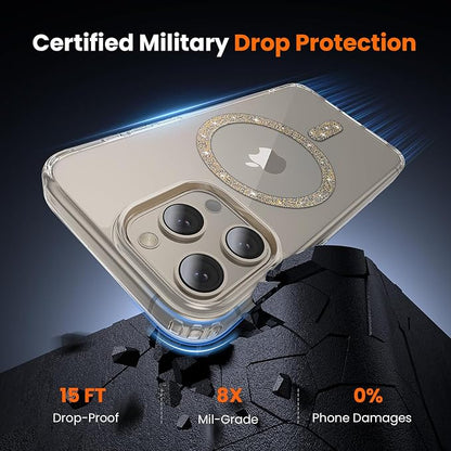 3 in 1 for iPhone 15 Pro Case Clear, Not Yellowing, Screen Protector*1 Camera Lens Protector*1, Military-Grade Protection for iPhone 15 Pro Phone Case 6.1 inch Clear Colored mag-Ring