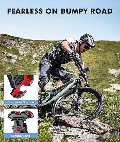 Zewdov Motorcycle Phone Mount [Secure Grip][Anti-Drop], Upgrade Bike Phone Holder [1s Stable Lock], 360° Rotatable Phone Holder for Mountain Bike/ATV/Scooter, Fits for iPhone/Samsung 4.7-6.7"