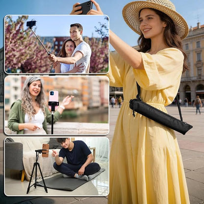 Travel Carrying Case for Selfie Stick All in One Extendable Cell Phone Tripod Stand with Remote, Nylon Monopod Storage Bag Fits Folded Phone Tripod & Selfie Stick up to 14.5" (Bag Only)