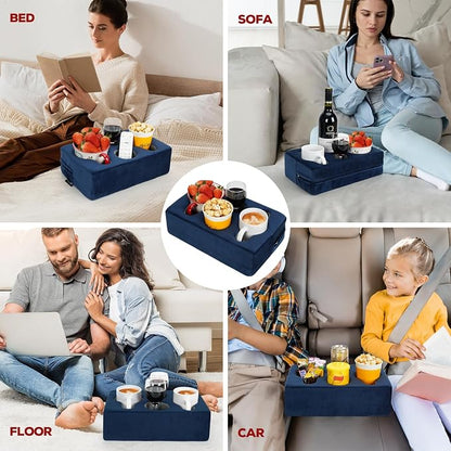 Couch Cup Holder Pillow,Couch Drink Holder,Rectangle Couch Caddy for Coffee Cup,Phone,Remote,Couch Cup Holder Tray for Bed,Car,Sofa,Table